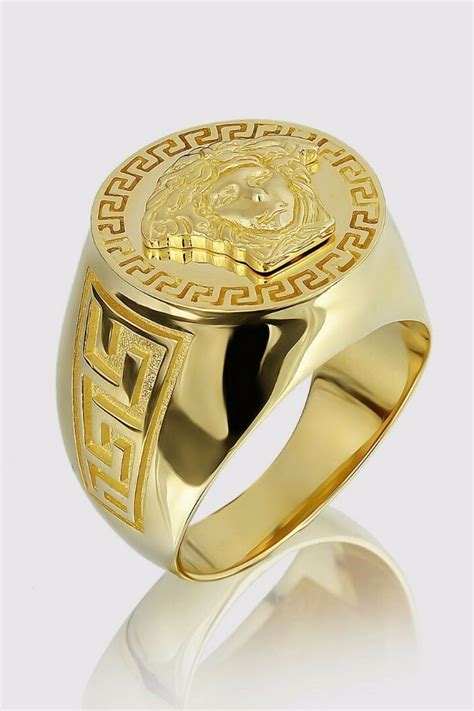 versace gold ring index men iced|Versace jewelry for men.